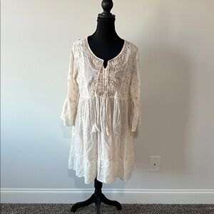 ANISA BEAUTIFUL HAND MADE DRESS SIZE M/L BOHEMIAN, SEQUIN BEADED MADE IN INDIA